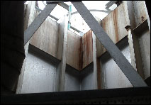 The damaged refractory on the inside of this kiln becomes obvious when viewed externally with an infrared thermal imaging camera.